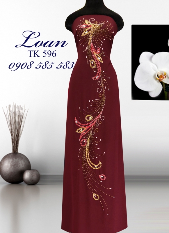 Vải áo dài kết đuôi Công