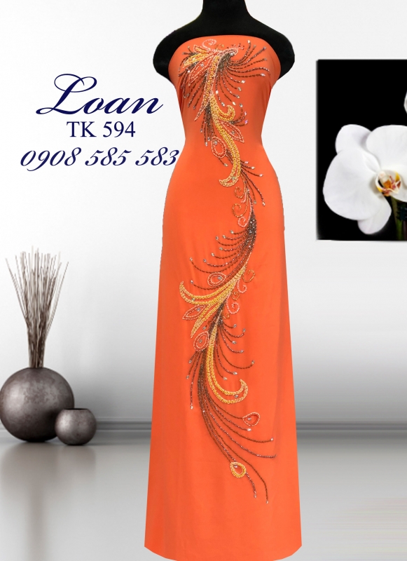 Vải áo dài kết đuôi Công