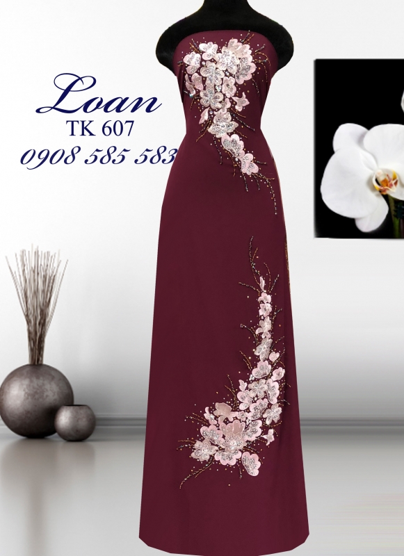 Vải áo dài kết hoa