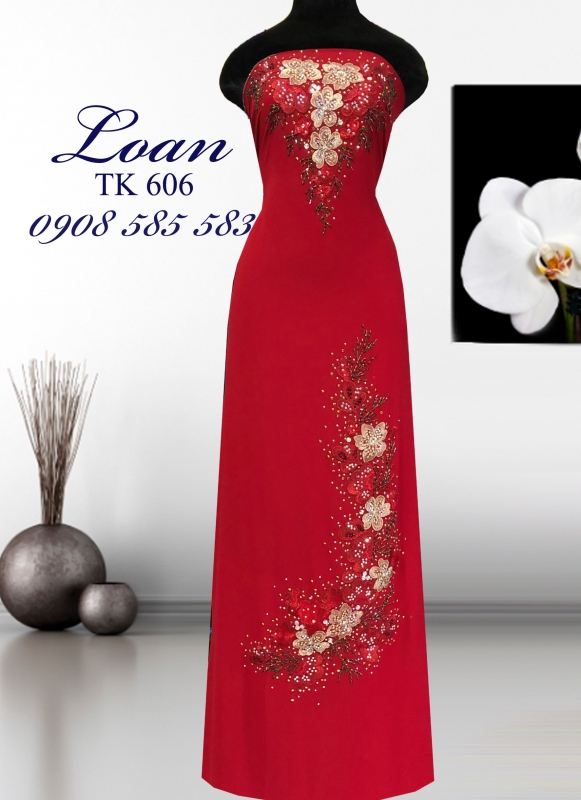 Vải áo dài kết hoa