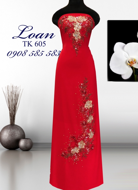 Vải áo dài kết hoa