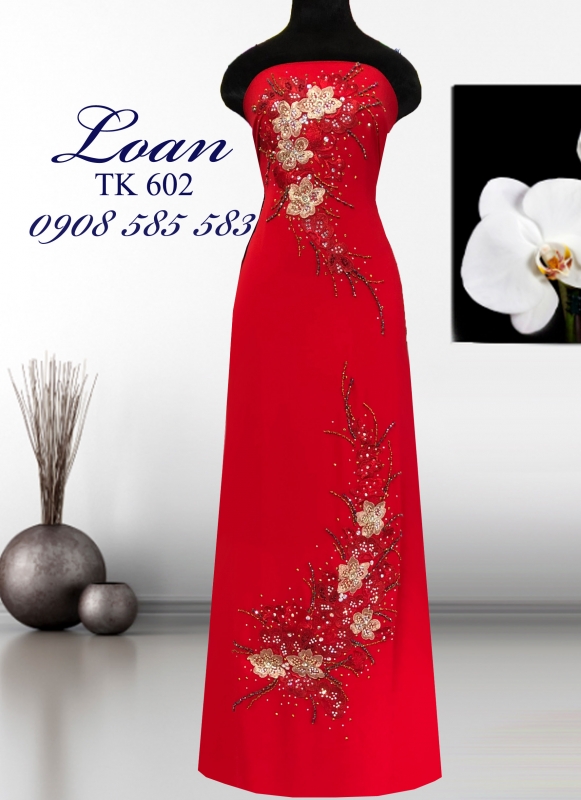 Vải áo dài kết hoa