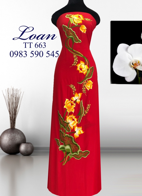 Vải áo dài thêu hoa