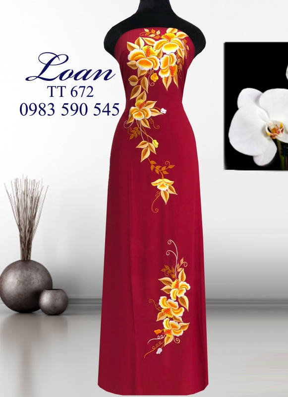 Vải áo dài thêu hoa