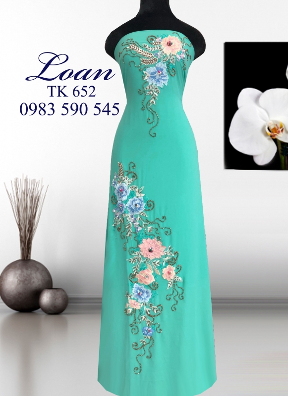 Vải áo dài thêu hoa