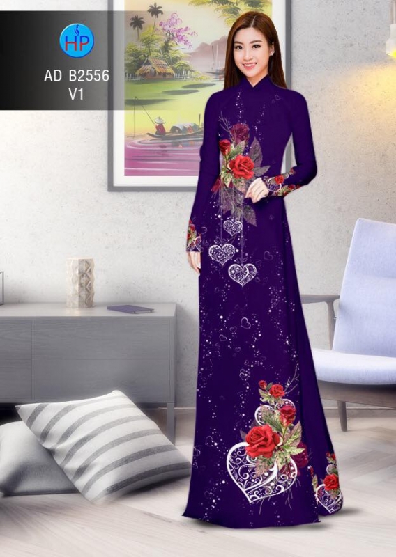Vải áo dài hoa hồng Vải áo dài hoa hồng