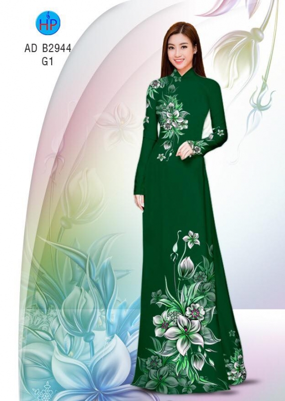 Vải áo dài hoa 3D