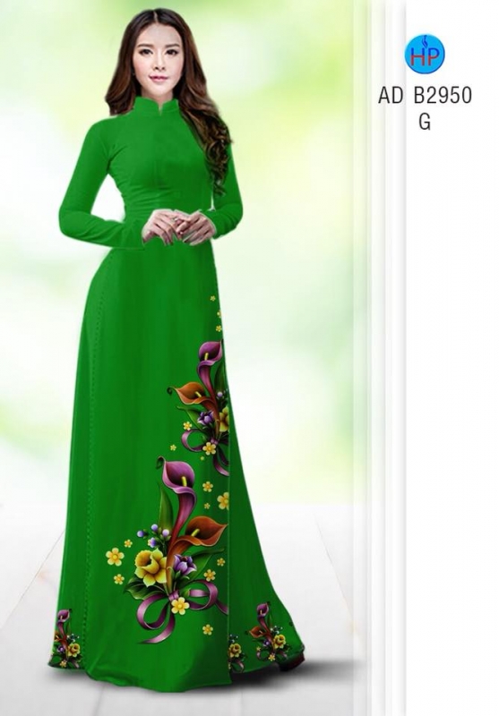 Vải áo dài hoa 3D