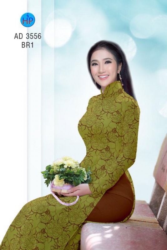 Vải áo dài hoa toàn thân