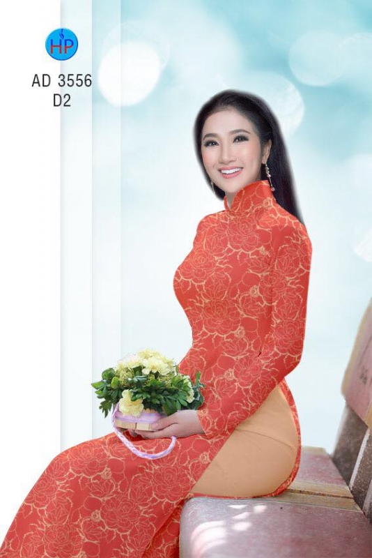 Vải áo dài hoa toàn thân