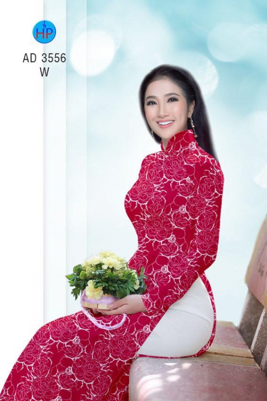 Vải áo dài hoa toàn thân