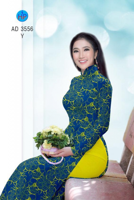 Vải áo dài hoa toàn thân