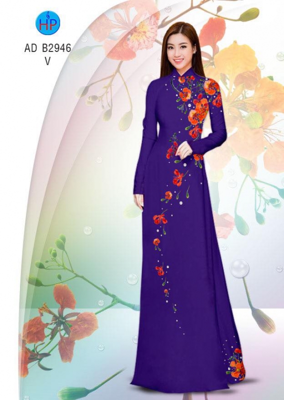 Vải áo dài hoa Phượng