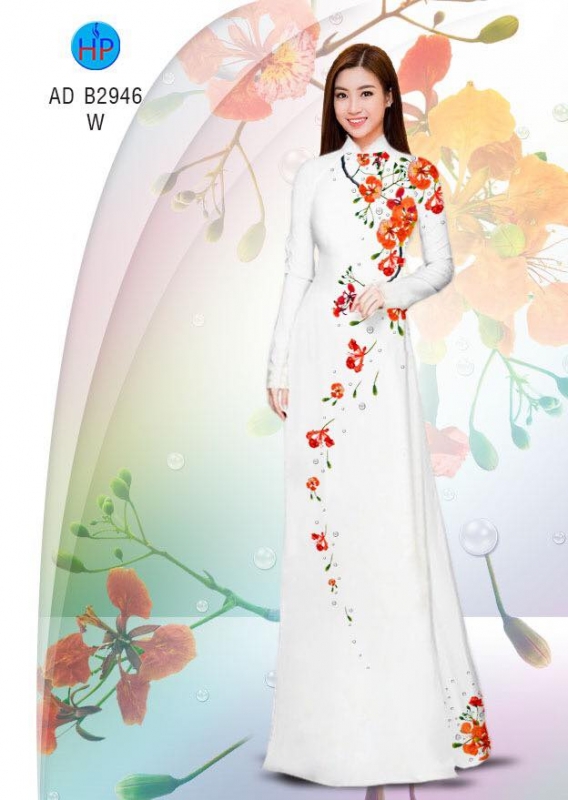 Vải áo dài hoa Phượng