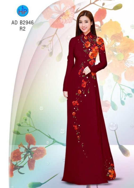 Vải áo dài hoa Phượng
