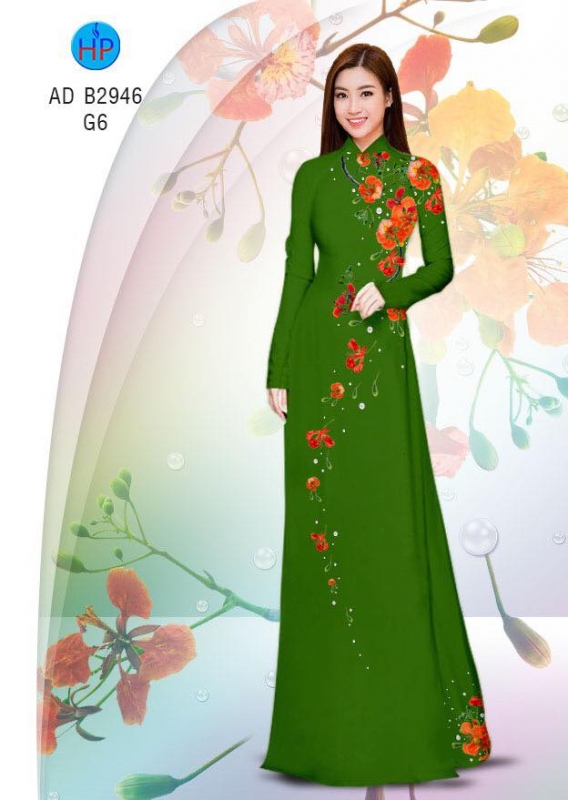 Vải áo dài hoa Phượng