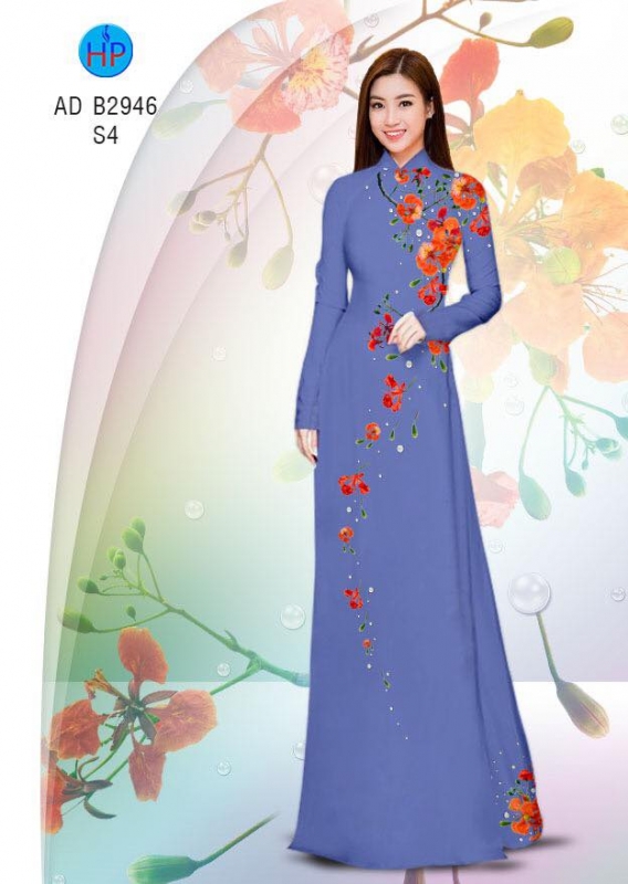 Vải áo dài hoa Phượng