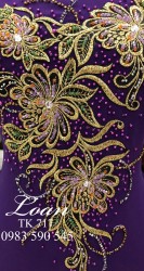 Vải áo dài thêu kết hoa