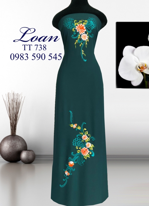 Vải áo dài thêu hoa