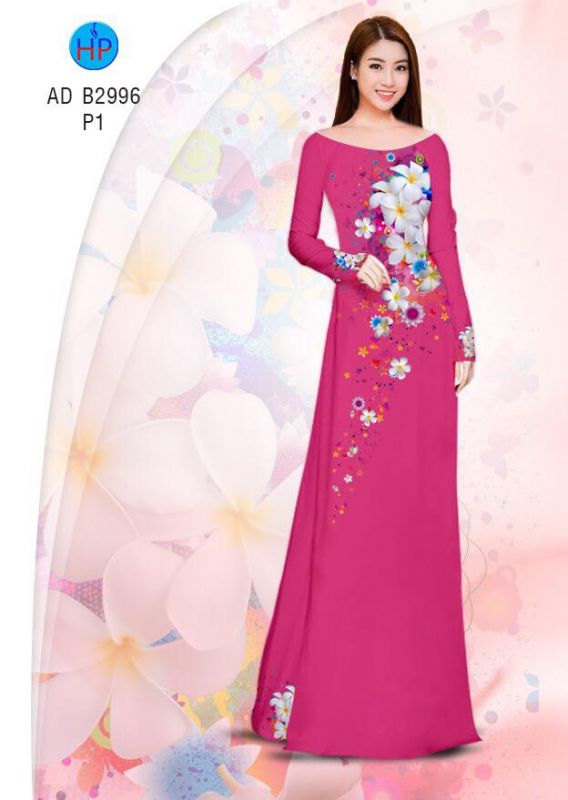 Vải áo dài hoa Sứ trắng