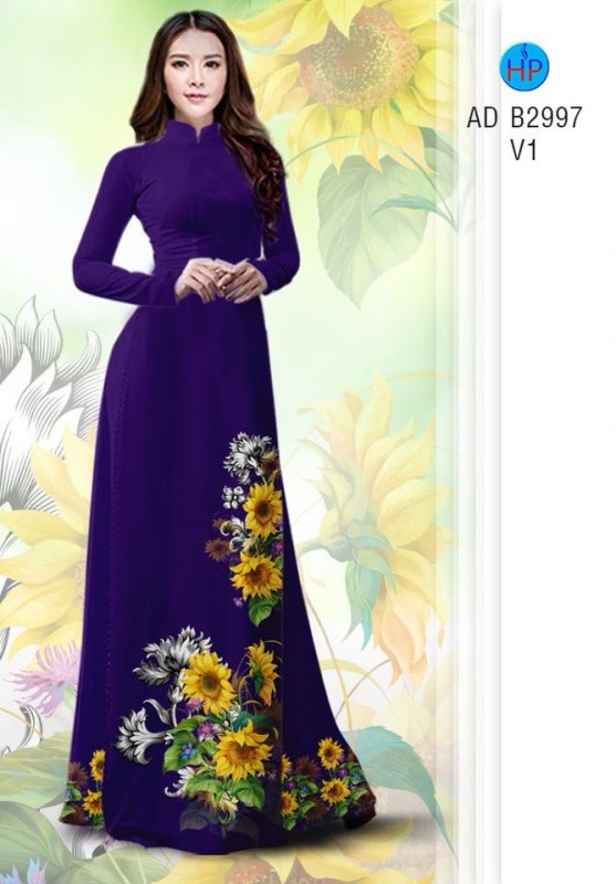 Vải áo dài hoa hướng dương