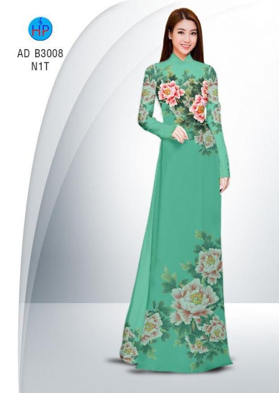 Vải áo dài hoa Mẫu Đơn