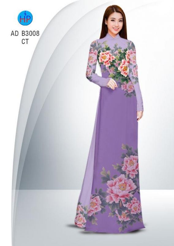 Vải áo dài hoa Mẫu Đơn
