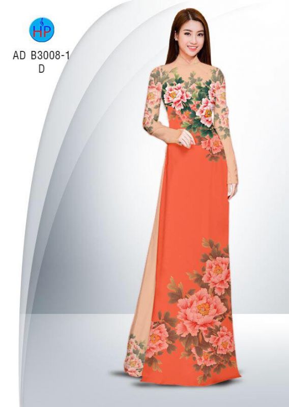 Vải áo dài hoa Mẫu Đơn