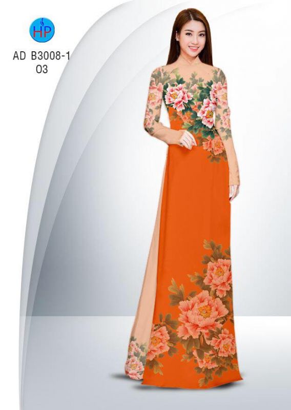 Vải áo dài hoa Mẫu Đơn