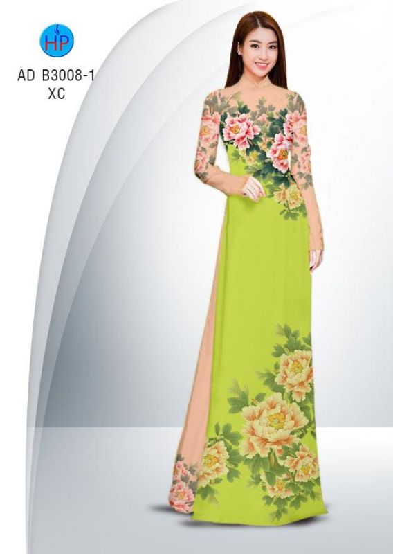Vải áo dài hoa Mẫu Đơn