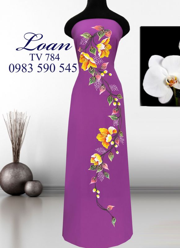 Vải áo dài vẽ sơn mài