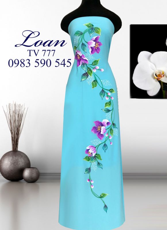 Vải áo dài vẽ sơn mài