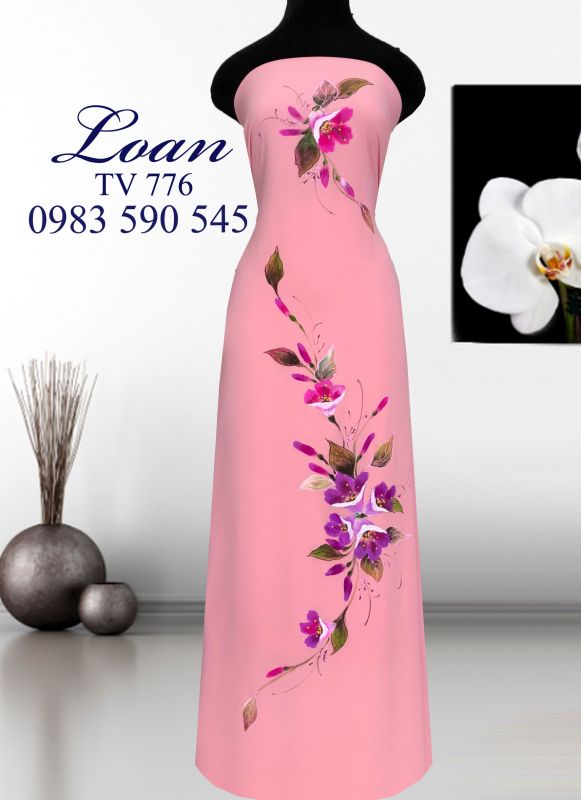 Vải áo dài vẽ sơn mài