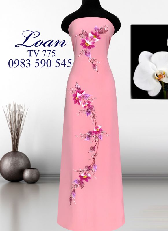 Vải áo dài vẽ sơn mài