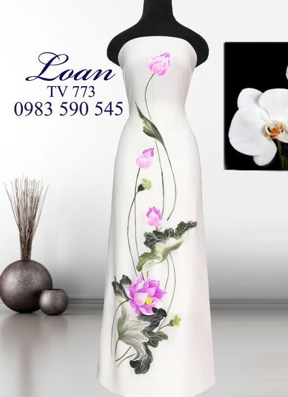 Vải áo dài vẽ sơn mài