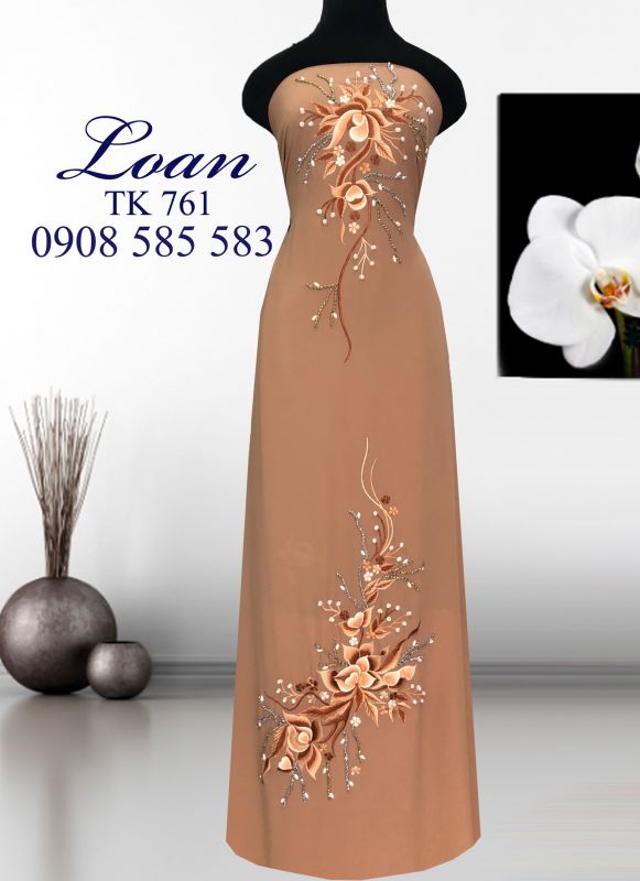 Vải áo dài kết hoa