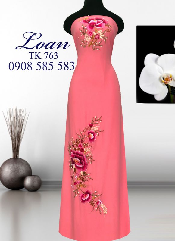 Vải áo dài kết hoa