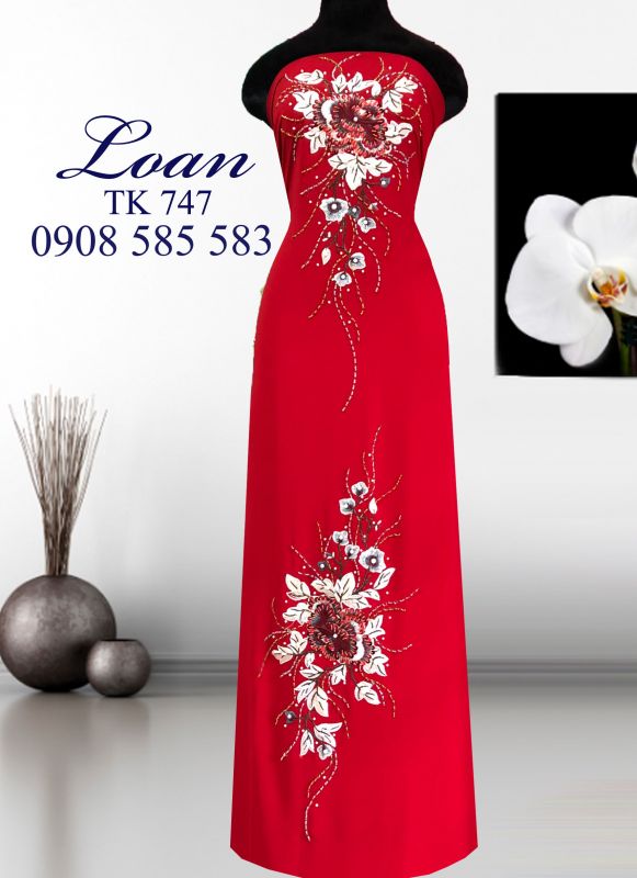 Vải áo dài kết hoa