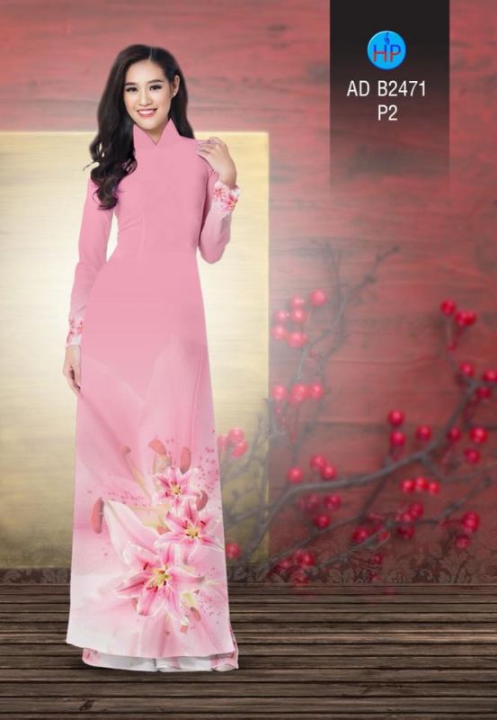 Vải áo dài hoa Ly