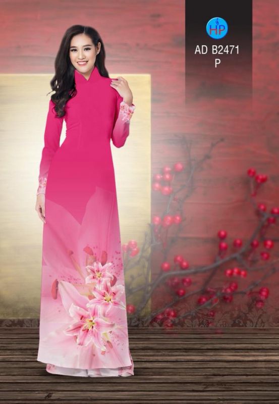 Vải áo dài hoa Ly