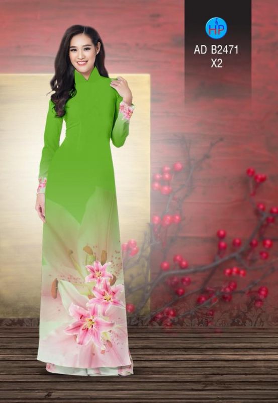Vải áo dài hoa Ly