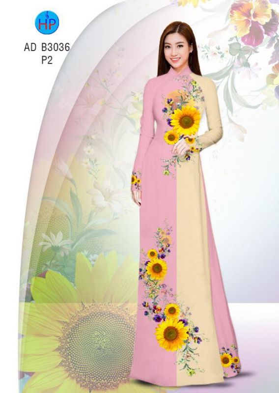 Vải áo dài hoa hướng dương