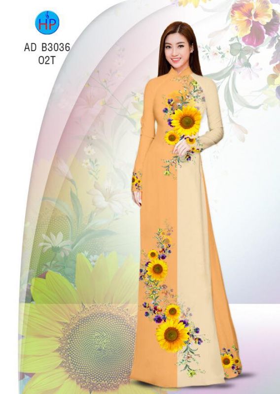 Vải áo dài hoa hướng dương