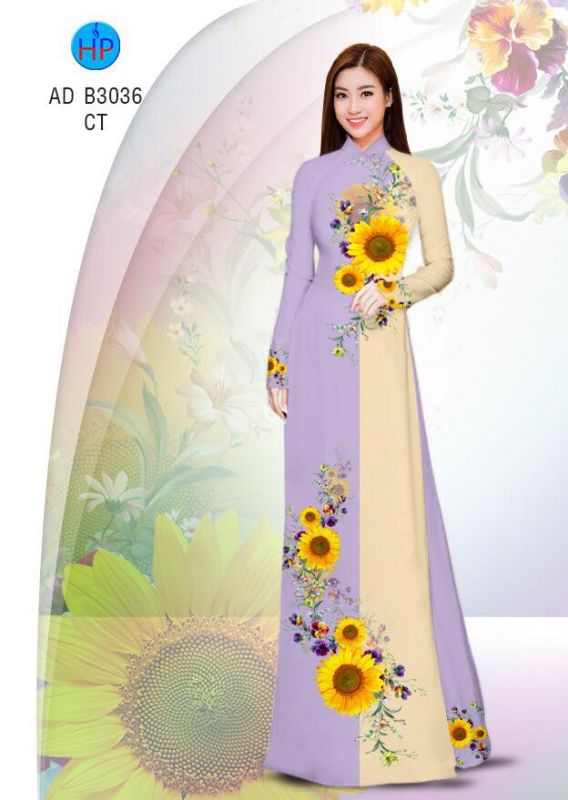 Vải áo dài hoa hướng dương
