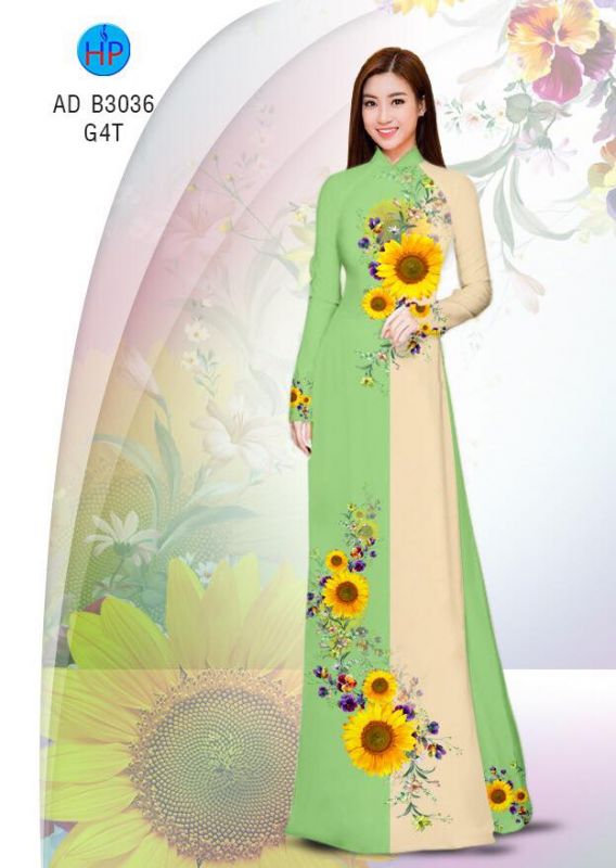 Vải áo dài hoa hướng dương