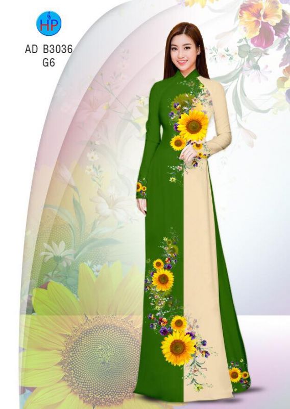 Vải áo dài hoa hướng dương