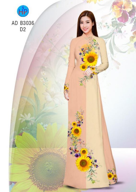 Vải áo dài hoa hướng dương
