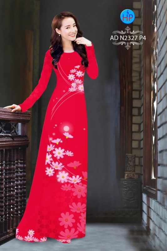 Vải áo dài hoa và trăng