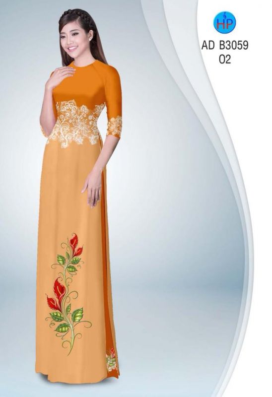 Vải áo dài hoa văn eo Vải áo dài hoa văn eo