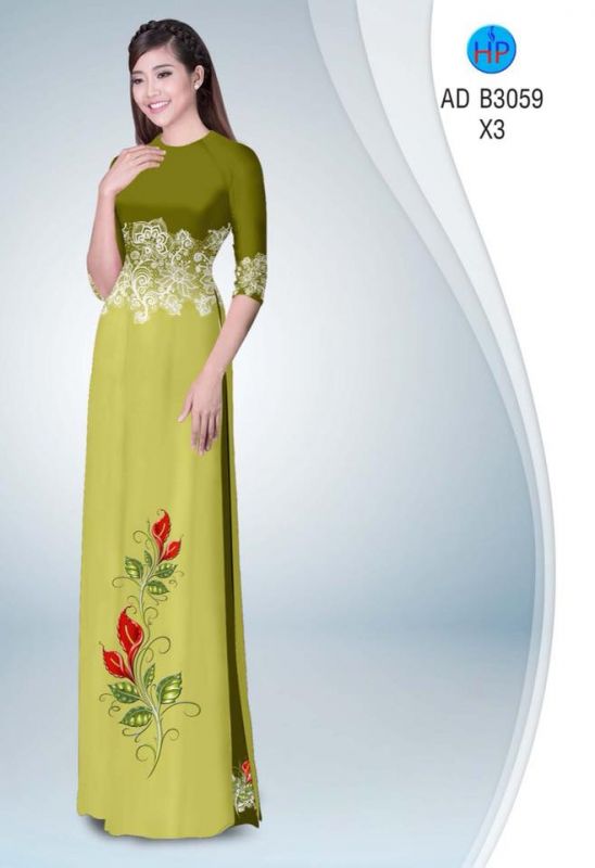 Vải áo dài hoa văn eo Vải áo dài hoa văn eo